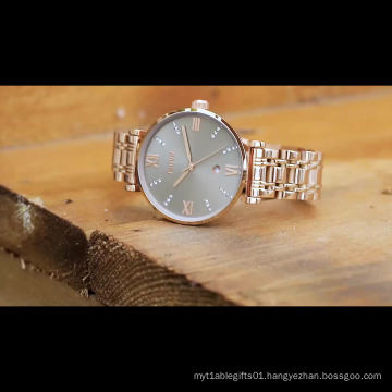 Women Watch  Swiss Movement Diamond Automatic Mechanical WristWatch For Women Fashion Steel Strap Chronograph Date Women Clock